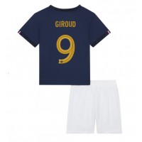 Billiga Frankrike Olivier Giroud #9 Barnkläder Hemma fotbollskläder till baby VM 2022 Kortärmad (+ Korta byxor)